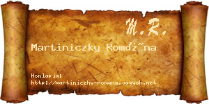 Martiniczky Romána névjegykártya
